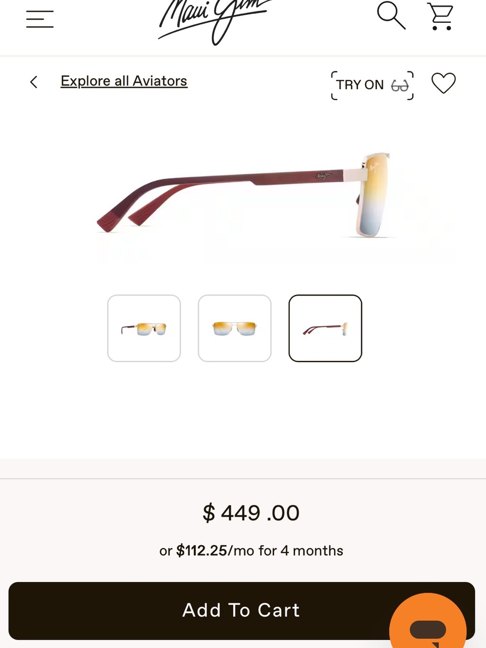 Maui Jim Piha Sunglasses — Burgundy Temples with Gold-to-Blue Gradient Lenses - Picture 2 of 8